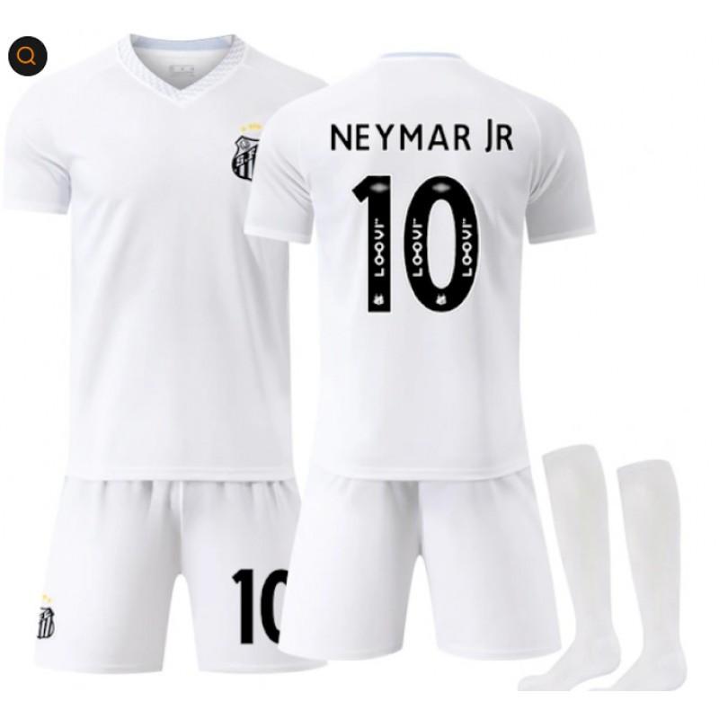 Santos 2024/25 Neymar No. 10 Kids Soccer Jersey Set League Football Uniform Breathable Quick-Dry Short Sleeve T-Shirt & Shorts