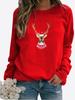 Winter Women's Casual Long-sleeved Santa Claus Print Sweatshirt Ladies Round Neck Loose T-shirt Plus Size Tops Long Sleeved Sweater
