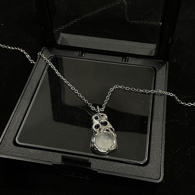 Niche Design Opal Set, Cold Wind Opening Ring, Personalized Simple Necklace, High-End Stud Earrings For Women