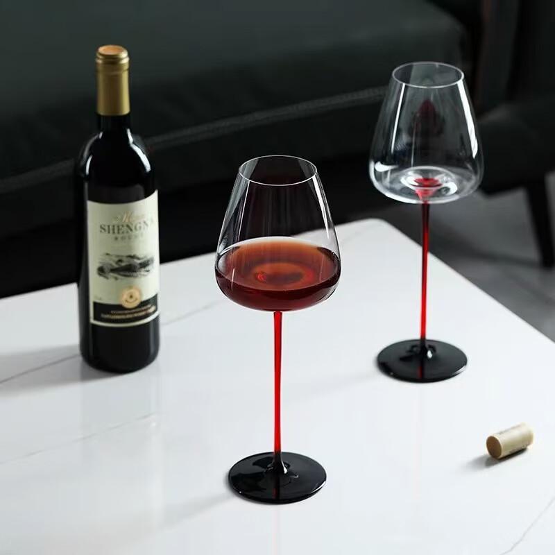 Shangqi Handmade Crystal Burgundy Wine Glasses (Set of 2)