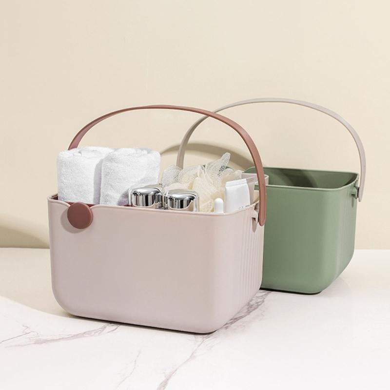 Bathroom Shower Storage Basket Color Blocked Design Space Enhancer Practical And Stylish Waterproof Durable Materials