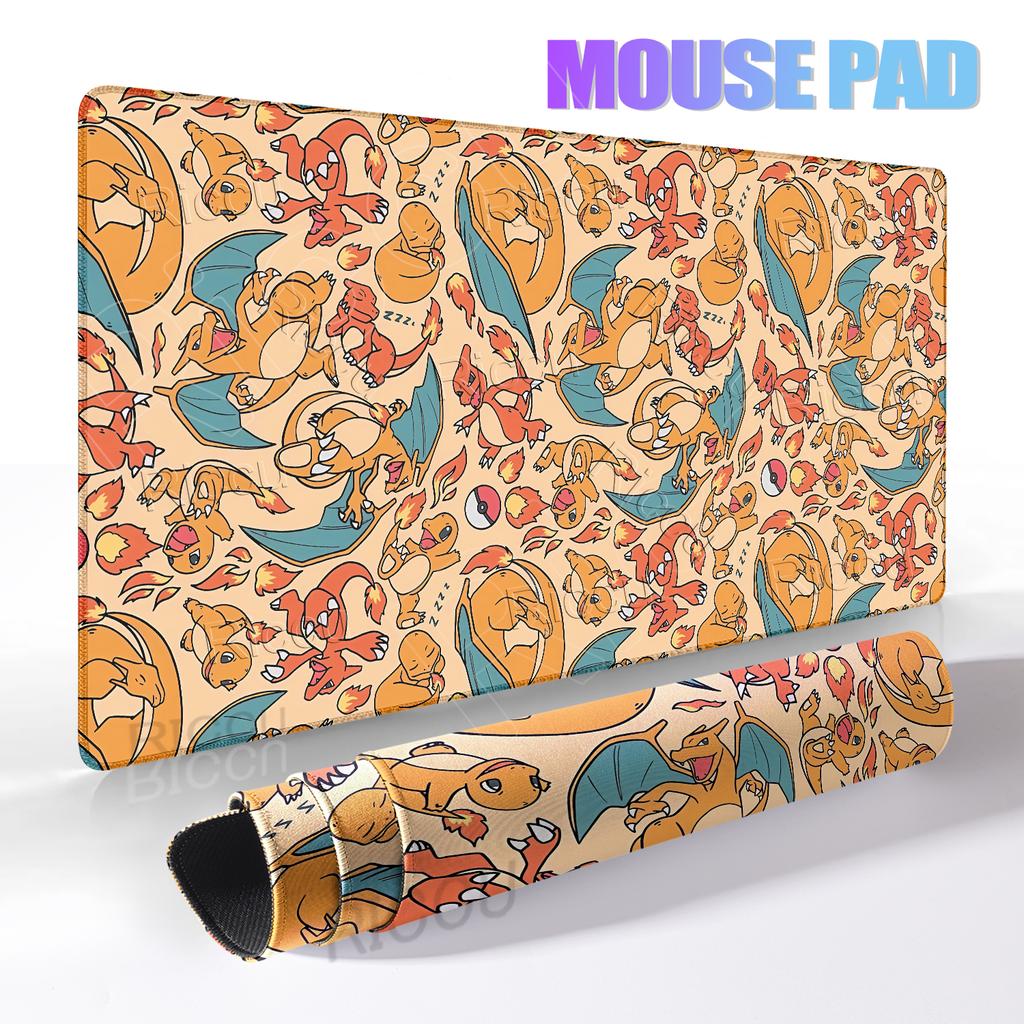 Pokemon Mouse Pads Charizard Aesthetics Carpet Offices Accessories Lock-edge Large Gamer Computer Rugs Non-slip Anime Table Mats