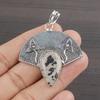 Natural Dalmatian Jasper Gemstone 925 Sterling Silver Jewelry Pendant 1.78" AJP-2014