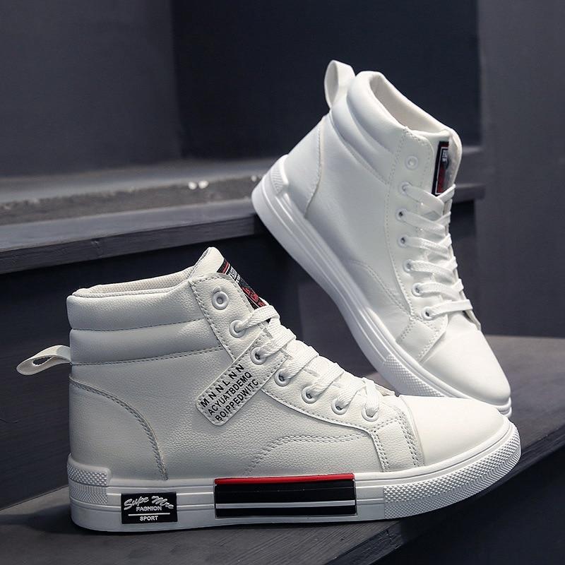 High Top Schuhe Herren Mode Atmungsaktive Freizeitschuhe Tägliche Weiße Schuhe Klassische Verschleißfeste Turnschuhe Herren Hip Hop Sneakers