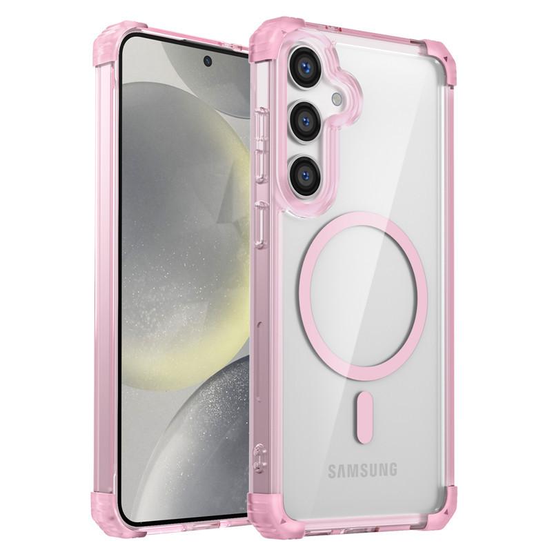 Adequado para Samsung S25 Capa de Telefone Magnética Transparente Capa de Proteção para Carregamento Sem Fio Samsung Note20 Ultra