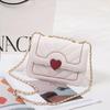 Fashion Single Shoulder Bag  Korean Summer PU New Simple And Versatile Straddle Chain Bag Cute Love Lock Buckle Bag