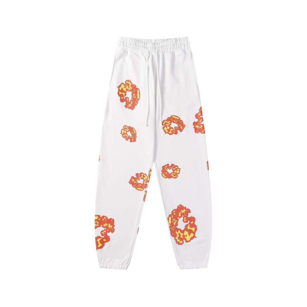 GLYDE American Style Printed Pants for Men Women 100%cotton Fashionable Sweatpants High Street Style Trousers