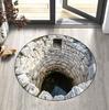 Lava Abyss Round Rug 3D Illusion Stone Carpet Fiery Glow Floor Soft Anti Slip Living Room Bedroom Carpet Home Room Decoration