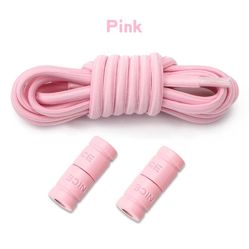 1Pair Round Elastic Laces Without Ties Metal Buckle Shoelace Sneakers Canvas Shoes No Tie Shoelaces Kids Adult Shoe Accessories