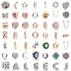 Copper Charms Reflections Clip Love Heart Clover Letters Shiny Round Flat Beads Fit Original Bracelets Diy Jewelry For Women