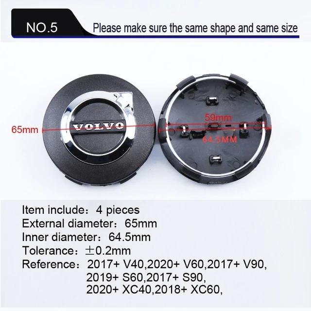 4PCS 63MM 65MM Car Wheel Center Hub Caps Cover For Volvo XC90 V90 V60 XC60 V40 S80 S60 S90 C40 XC40 V70 XC70 C30 C70 EX90 Rdesig CUG1