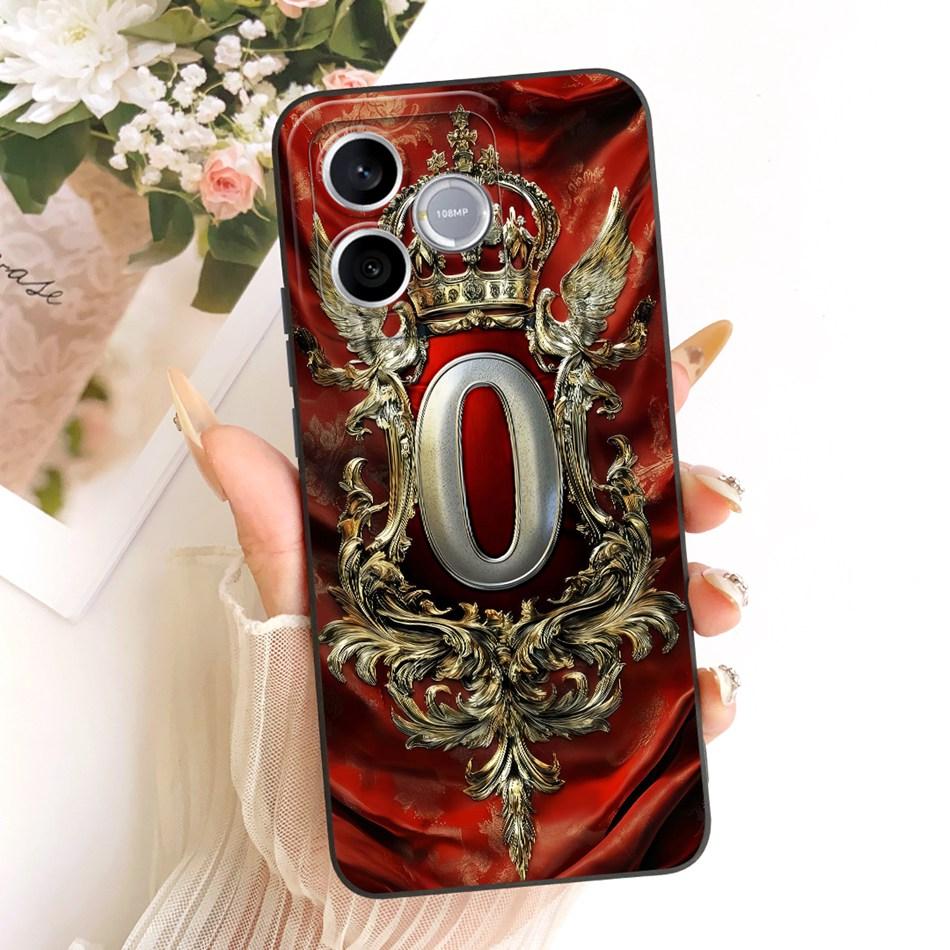 Para Honor 600 Lite 5G 2026 Capa de Celular Coroa de Penas Letra Inicial Para Honor 600 600Lite Capas de Silicone Macio Para-choques