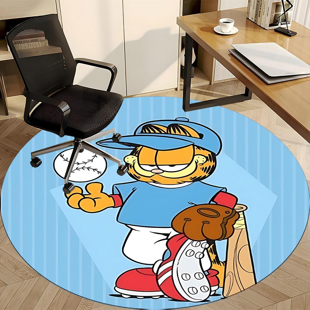 1pc Garfield Office Round Area Rug, Under Office Chairs Bedroom Living Room Home Decor, Room Decoa1016085