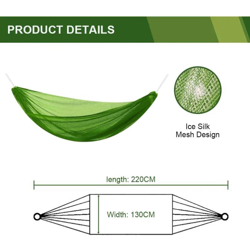 Hiking Outdoor Duyan Ice Silk Hammock 180Kg Camping Foldable Hammock Travel Hammock With Storage Bag