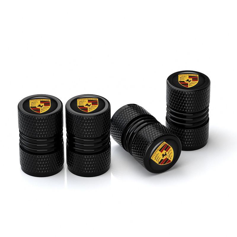 4 szt. Nakrętki na wentyle kół samochodowych ze stopu aluminium Pokrowiec ochronny Do Porsche 911 718 Taycan Panamera Cayenne Macan Boxster Cayman Pajun