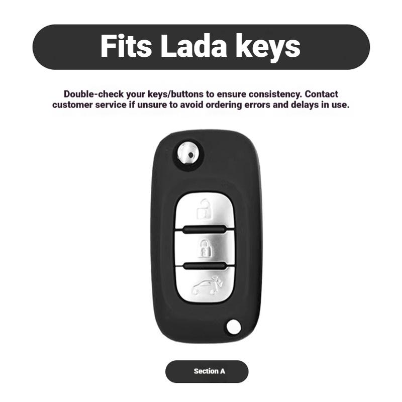Zinc Alloy Leather Car Key Case Cover For Lada Vesta Niva Samara Kalina Largus Priora Xray Granta Protector Keychain Accessories