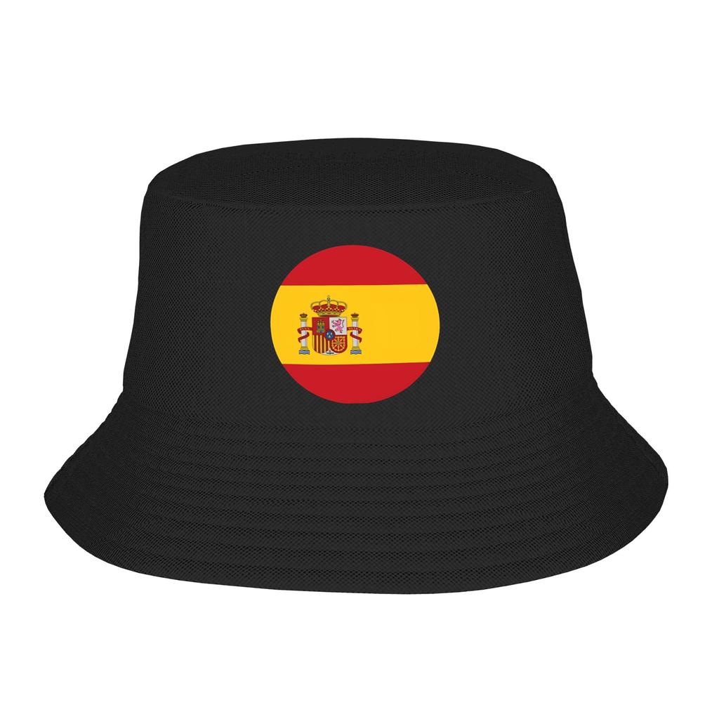Spain Spanish Flag Bucket Hat Hawaii FisherUnisex Caps Foldable Fishing Sunscreen Hats For Unisex Women Casual Design Cap