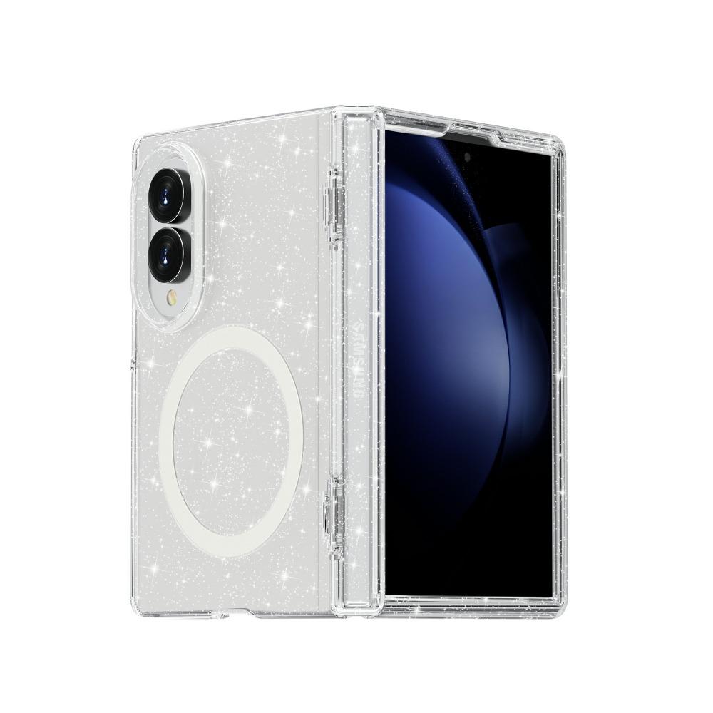 Voor Samsung Z Fold 8 Magsafe Hoesje Luxe Transparant Glitter Acryl Scharnier Beschermhoes voor Samsung Galaxy Z Fold 8 Ultra
