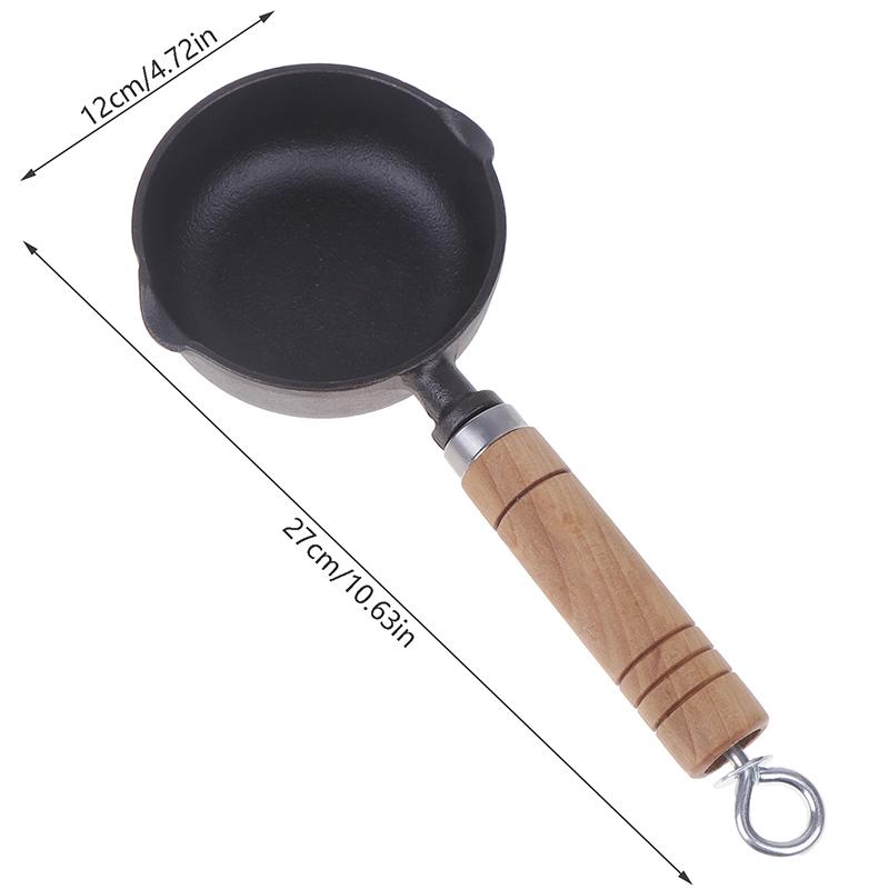 12 cm støpejern mini egg stekepanne med helletut Nonstick melkepanne smør smeltedigel Gasskomfyr Induksjonskomfyr Universal