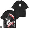Soul Eater Death The Kid Manga Graphic T-shirt Vintage Washed Gothic Anime Unisex Oversized Crew Neck Cotton Short Sleeve Tops