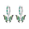 925 Silver Inlaid Zircon Butterfly Earrings Insect Element Design Women's Fashion Party Jewelry Gift Ear Loops