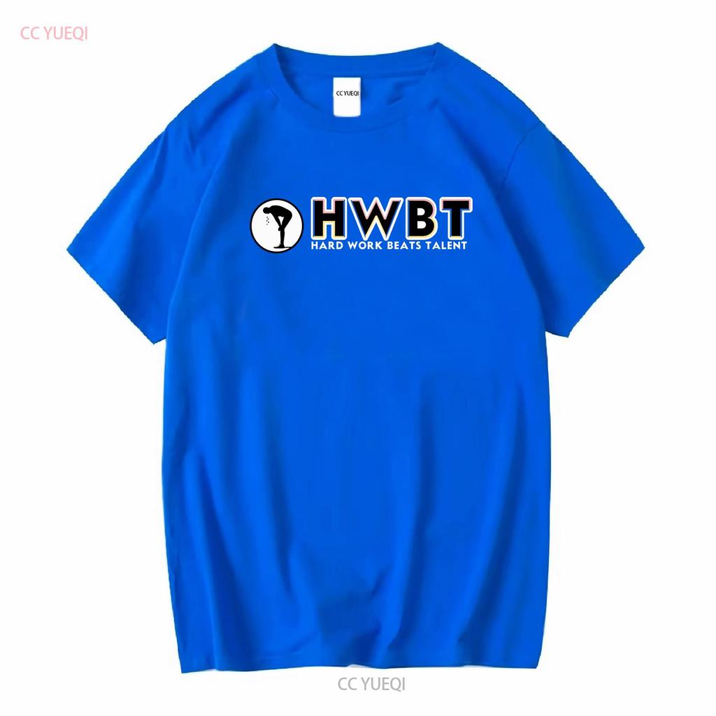 T-SHIRT HWBT HARTE ARBEIT SCHLÄGT TALENT MOTIVATIONAL SCHWARZ XL vintage Gewaschen Lässig Designer-Kleidung Grafik Atmungsaktiv Stilvoll
