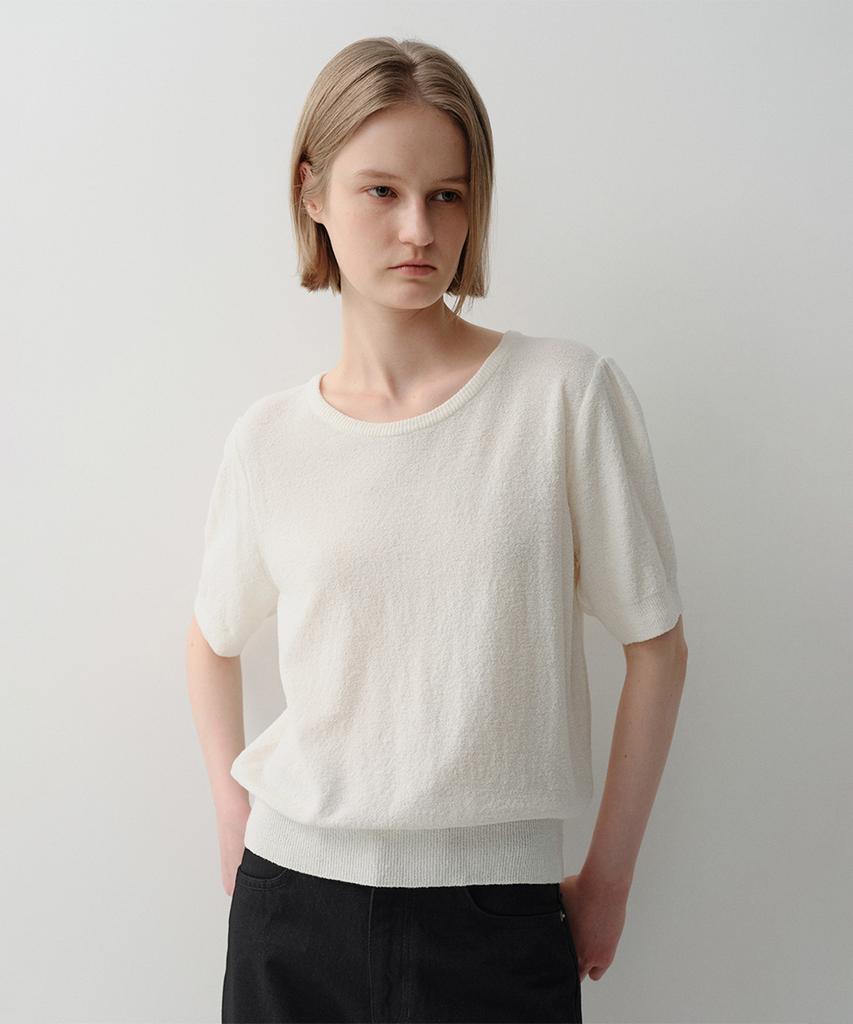 Ia Glen Boucle Knit Top (White)