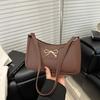 Elegant Bow Design Underarm Bag Women Fashi Pu Leather Hobo Bag Stylish Shoulder Bag Korean Minimalist Commute Crossbody Bag