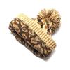 Europe And The United States Autumn And Winter Leopard Print Wool Cap European Women's Wool Ball Warm Knitted Cap Simple Hat