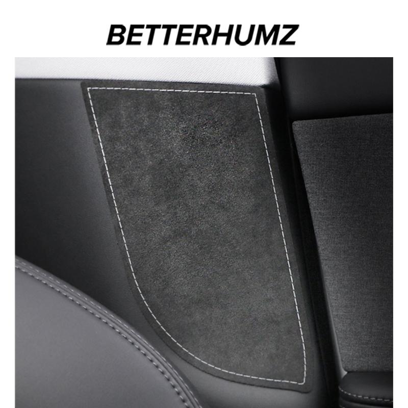 Betterhumz For Tesla Model Y Juniper Model 3 Highland Made of Alcantara Door Pillar Anti-collision Trim Sticker Car Accessories
