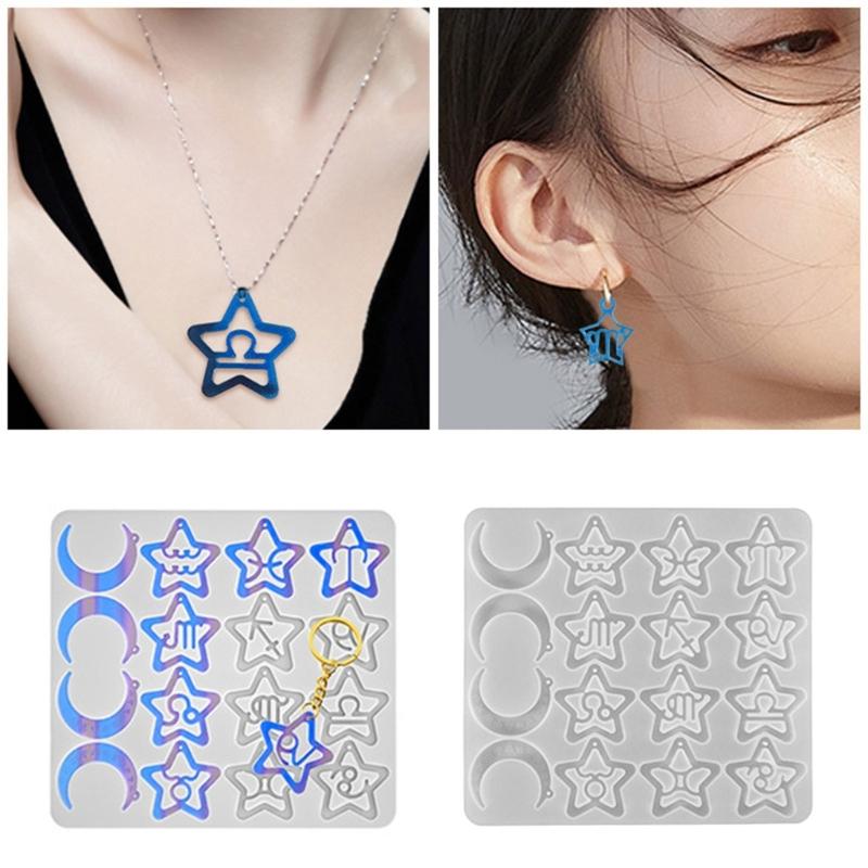Silicone Zodiacs Keychain Pendant Mold 8 Unique Designs For Handmade Necklace Charm And Artistic Creation