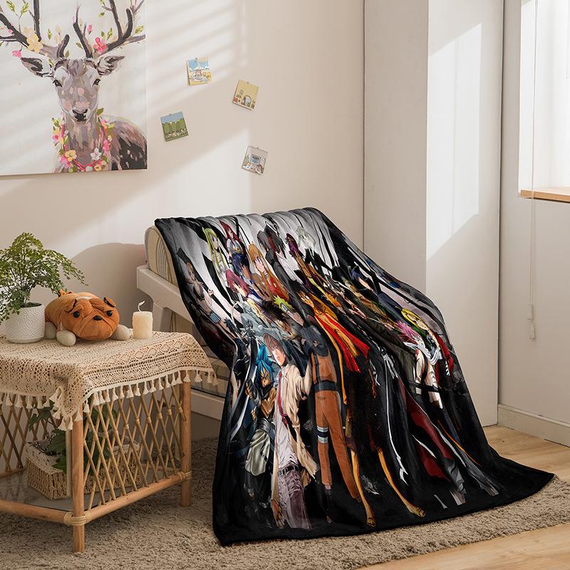 ONE PIECE Series Flannel Blanket 2D Printed Sofa Blanket Thickened Blanket