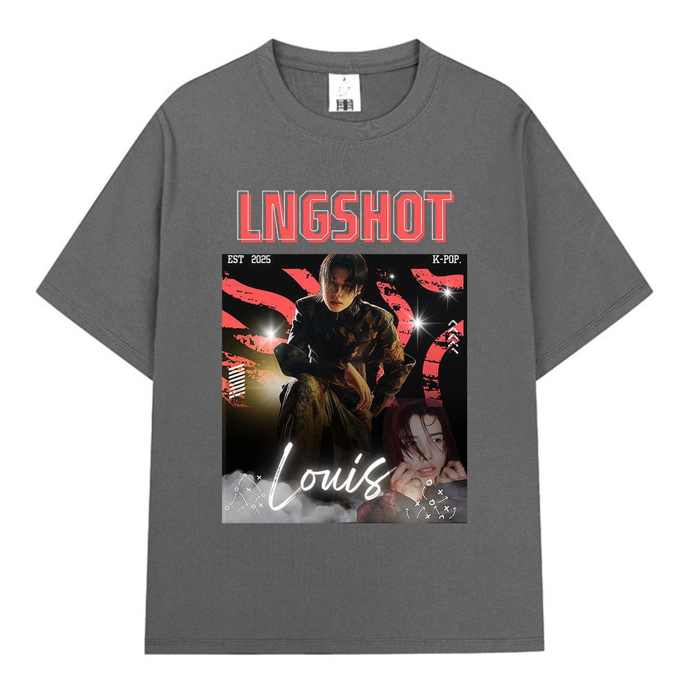 Koreaanse Kpop Hip Hop Groep Lngshot Grafisch T-shirt Mannen Vrouwen Kleding Mode Oversized Korte Mouw