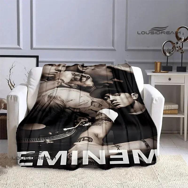 Eminem Hip-Hop-Sänger Druck Decken Warme Decke Flanelldecke Picknickdecke Decken für Betten Geburtstagsgeschenk