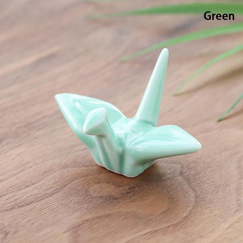 Repose-baguettes en papier céramique, grue, baguettes, fourchettes, porte-cuillère, support de cuillère à dîner, décoration de la maison, ornement, cadeau de pendaison de crémaillère