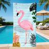 Pink Flamingo Tropical Leaf Printed Beach Towel Soft Quick Dry Lightweight Towel for Vacation Swim Gym Outdoor Use