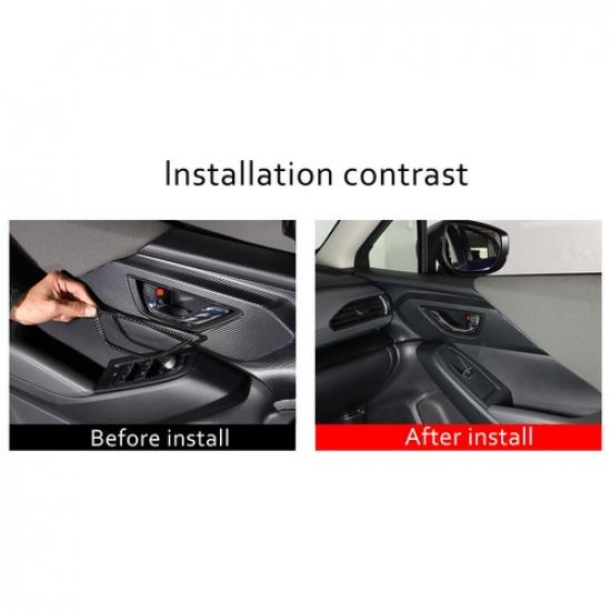 ABS Carbon Fiber Inner Car Door Handle Cover Trim for Subaru WRX -23
