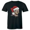 Weihnachtsschädel mit Weihnachtsmannmütze T-Shirt für Herren Feiertagssaison T-Shirt