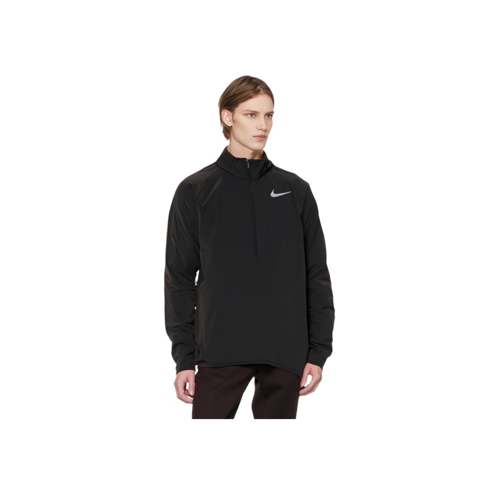 Nike Chaqueta Sudadera Deportiva de Entrenamiento de Secado Rápido con Media Cremallera para Hombre Tops Negro DM1109-010