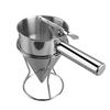 Stainless Steel Piston Funnel with Support for Sauce Cream Dosing Funnel for Sauce