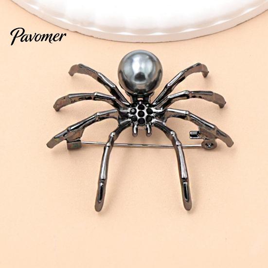 Shirt Collar Pin 1/2Pcs 3D Spider Brooch for Halloween, Horror Alloy Metal Clothing Pins Lapel Pin, Clothes Jackets Backpacks Costume Accessories Coat