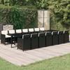 Vidaxl 15-Cz. Garden Furniture Set With Cushions, Poly Rattan, Black