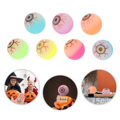 25 Pièces 30mm Halloween Balles Rebondissantes Yeux Effrayants Accessoires de Tour de Fête Plastique Flottant Balles Rebondissantes Faveurs de Fête Couleur Aléatoire
