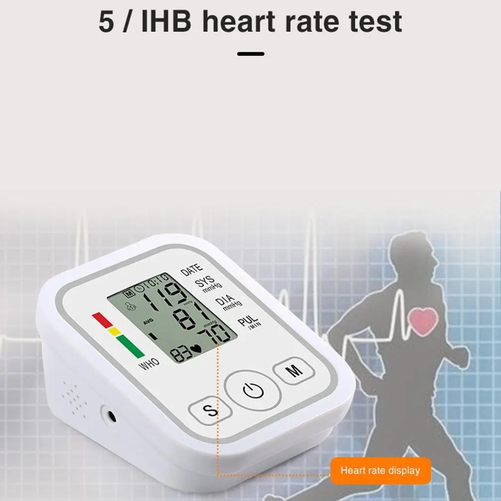 Portable Tonometer Digital Tensiometer Heart Rate Monitor Arm Blood Pressure Monitor BP Equipment with Cuff