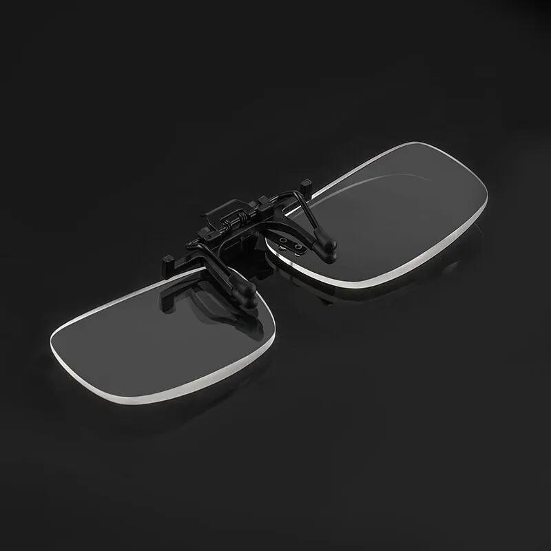 Vergrößernde Clip-On Brille Randlose Linsen Lesebrille Herren Sonnenbrille Mit Dioptrien Vergrößerungslinsen Mit Etui