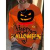 Jesień i Zima Męski T-shirt z Długim Rękawem Halloween Nadruk 3D Dynia Męska Odzież Uliczna Okrągły Dekolt Długi Rękaw