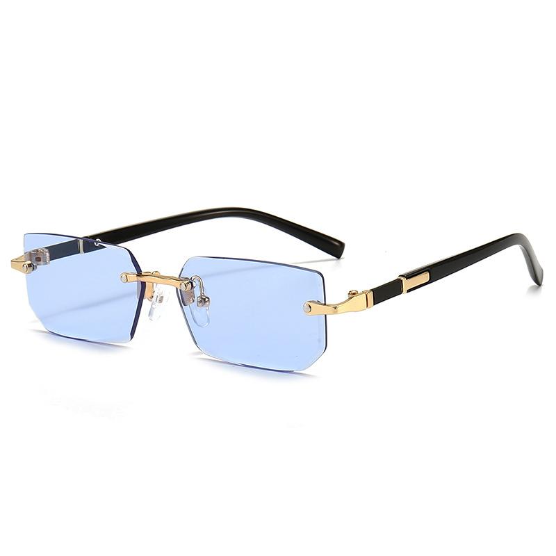 UV400 Rimless Oval Sunglasses for Women Men Summer Travel Fashion Shades Round Gafas De Sol