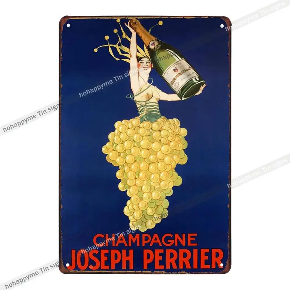 Bar Metal Wall Art Decoration Plaque Signs Champagne Whisky Grape Wine Pub Club Cafe Poster Iron Painting Home Decor 20x30cm