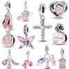 Charms Rose Mignon Jolies Perles Papillon Fille Parfum Charms à Suspendre Pour Bracelet Pendentif Fabrication de Bijoux Femmes