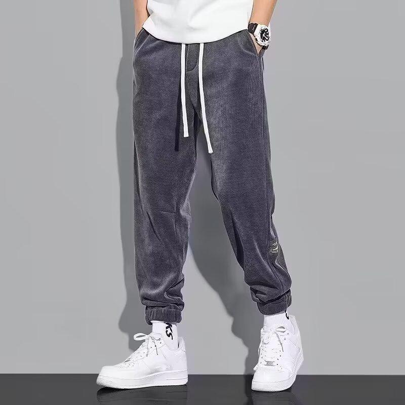 Men's Fall and Winter Warm Pants Large Size Casual Sports Pants Corduroy Loose Casual Pants
